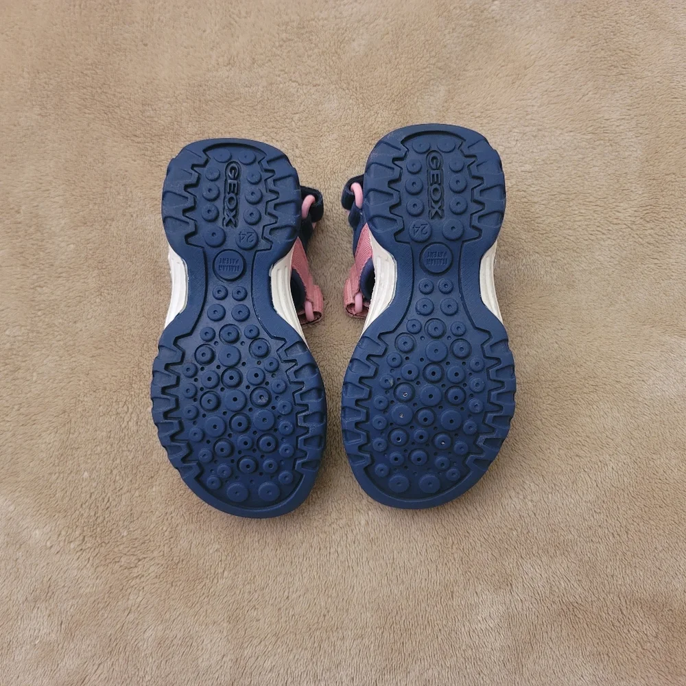 Geox Borealis Pink/Blue Sporty Triple Velcro Fastening Sandals Size 8 - Picture 8 of 8